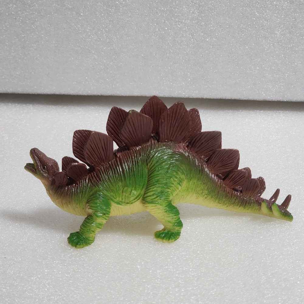 Boley Stegosaurus Green & Brown Dinosaur Dino Plastic Figure 7" L x 3" H
